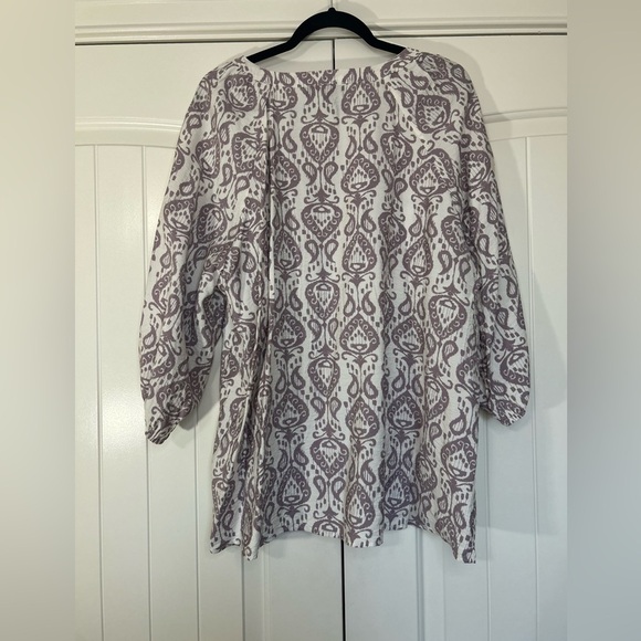 Fred David Cream/Lavender Print Tunic. Size 2X #Career #Casual - Picture 2 of 9